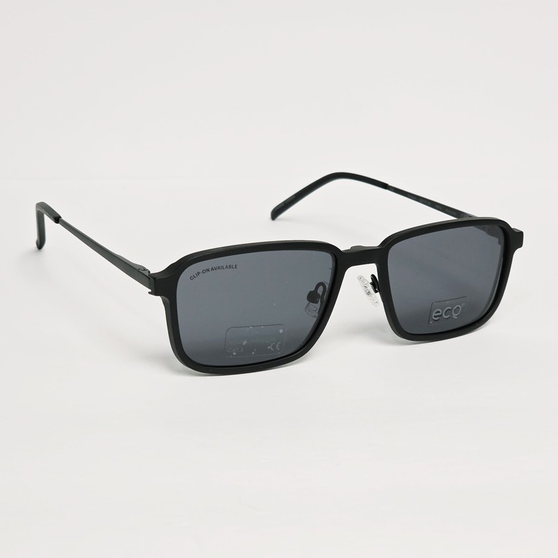 Eco Horizon Rectangular Glasses w/ Polarized Magnetic Sunglass Clip-On | 53mm gallery