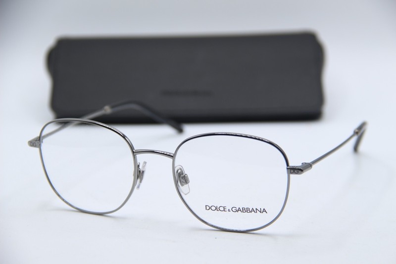 NEW DOLCE & GABBANA DG 1332 04 GUNMETAL BLACK AUTHENTIC FRAMES EYEGLASSES 52-19