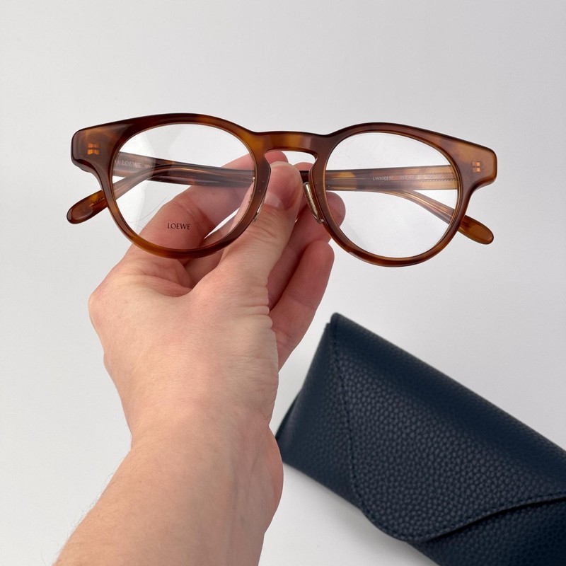Loewe Women Eyeglasses Blonde Havana Demo Round LW50085F 053 NEW AUTHENTIC