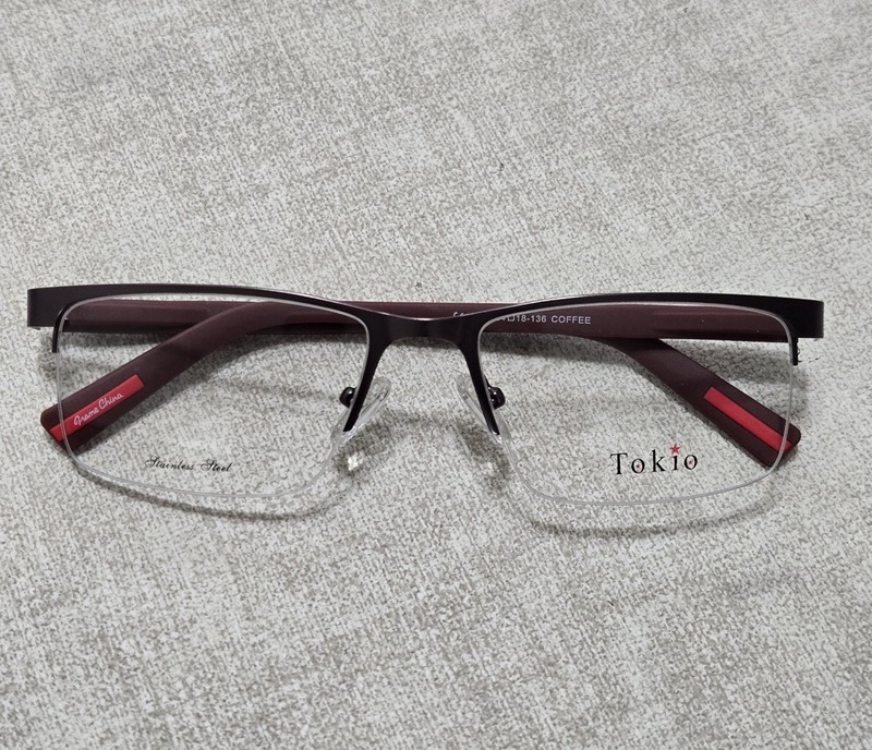 TOKIO 1932 Eyeglasses Frames 54-18-136 Coffee Semi Rimless NEW