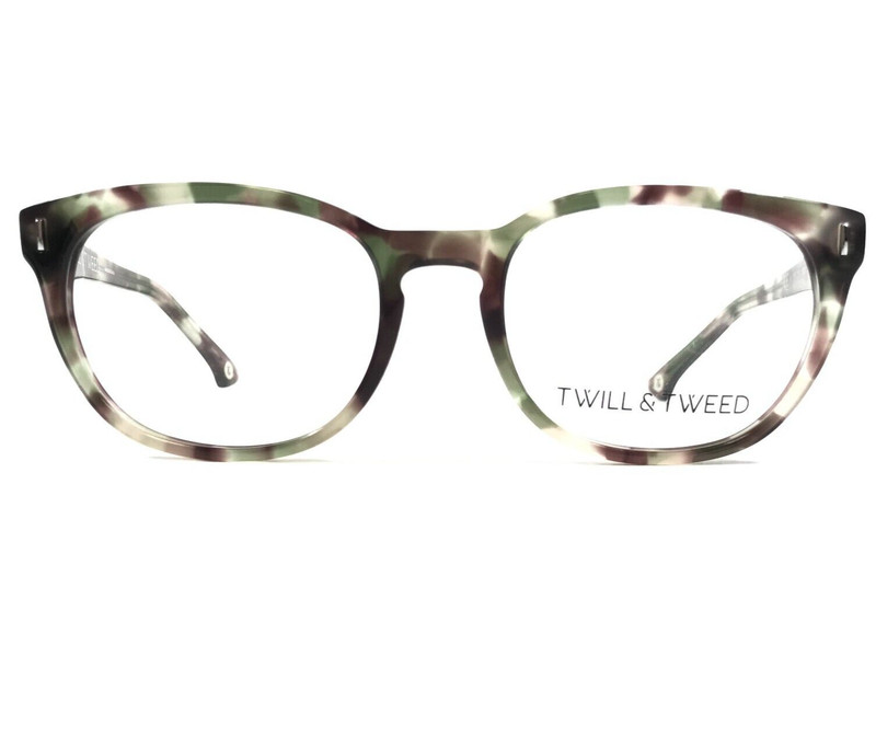 Twill & Tweed Eyeglasses Frames TW2004 6324 Green Brown Tortoise Round 50-18-140