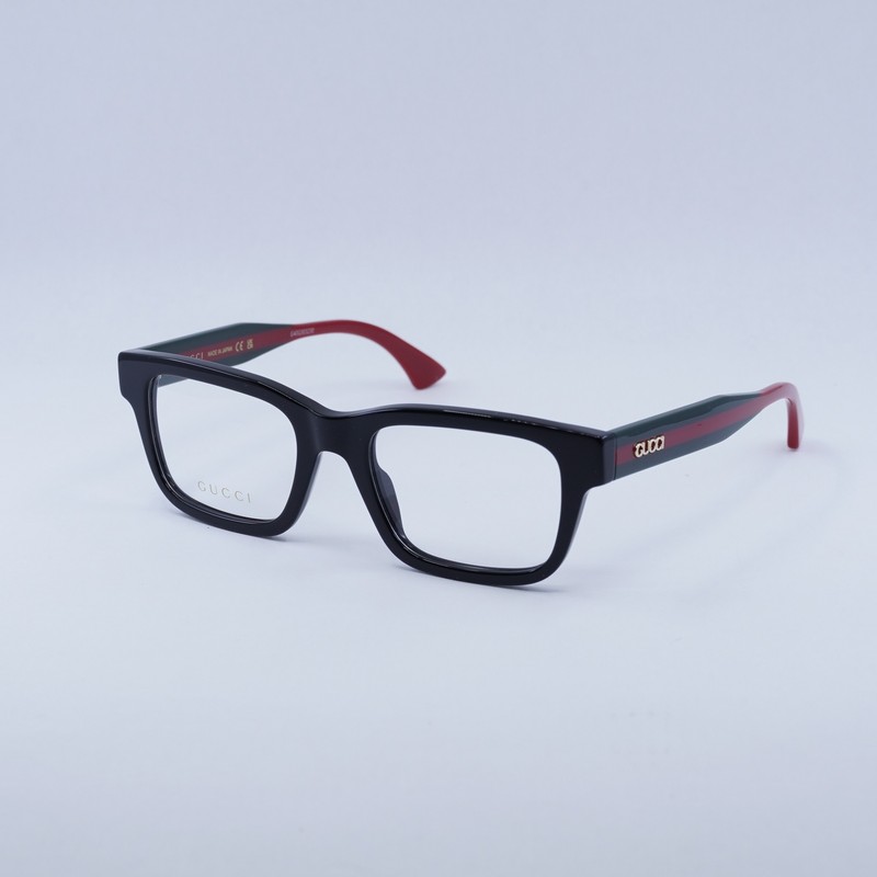 Gucci GG1865O 004 Black/Green/Red 52mm Eyeglasses New Authentic