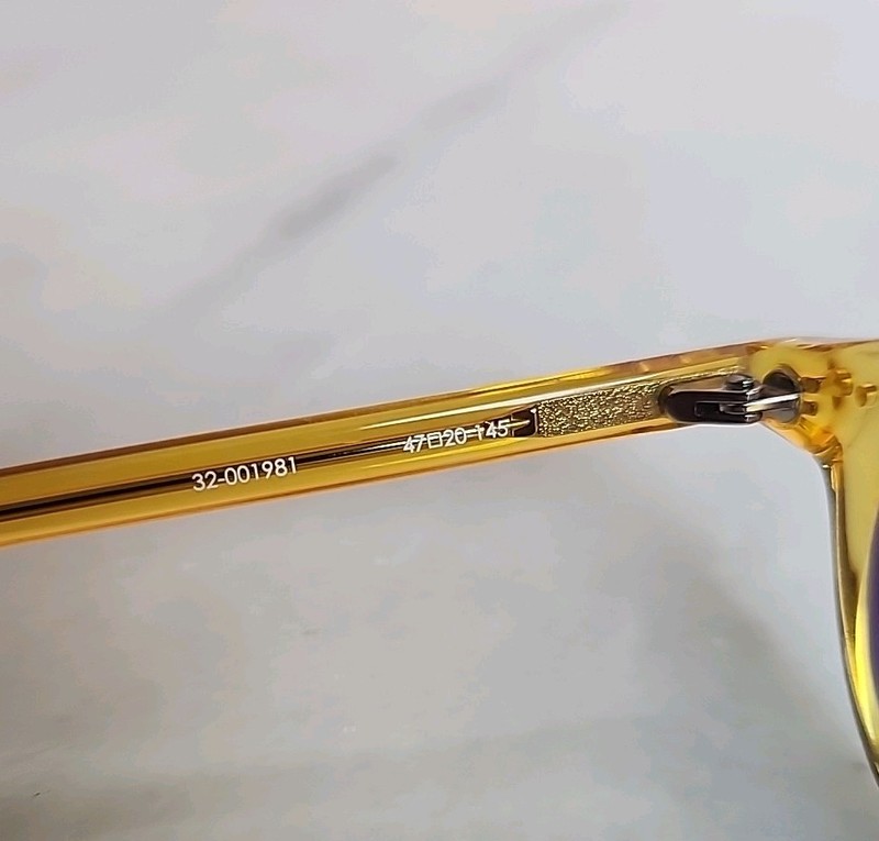 REVEL Handmade Eyeglass Frames Only 47-20-145 Amber Yellow Round Optical RX gallery