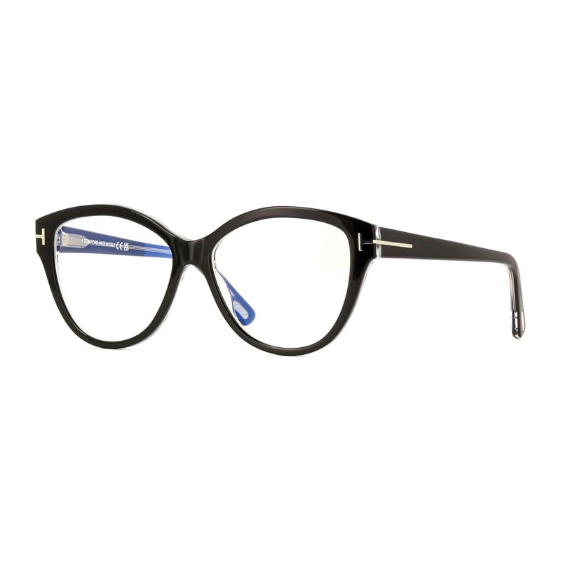 Tom Ford FT5954-B 003 Black/Crystal/Clear Blue Light Block 54mm Eyeglasses Ne…
