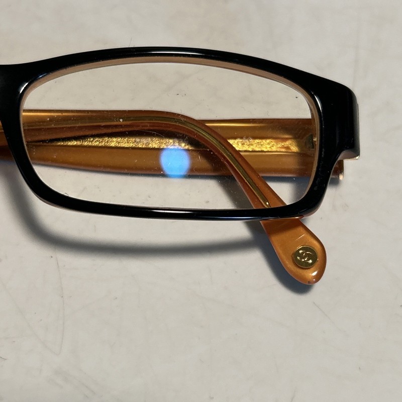 Great Cond. w/ Box CHANEL 3081 839 Black & Gold Eyeglasses 53-16 gallery