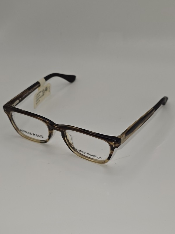 JONAS PAUL Lincoln/Lauren SSH Brown Horn Unisex Kids Square Eyeglasses 45-16-125
