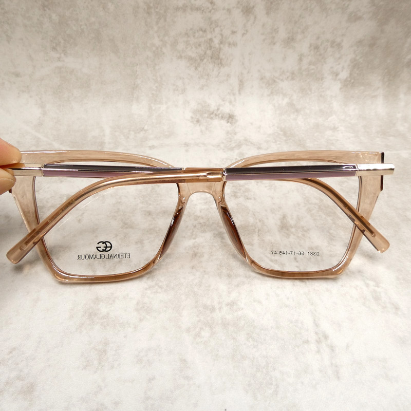 Eternal Glamour Transparent Brown Gold Eyeglasses FRAMES - 0381 56-17-145 NEW! gallery