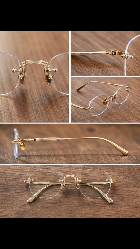Rimless Matsuda Gold Metal Eyeglass Frames Solid Unisex Adults MPN RISDI gallery