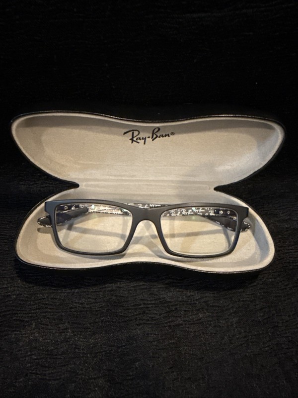 Ray-Ban Eyeglasses Frames RB8901 5263 Matte Black Gray Rectangle 53-17-145