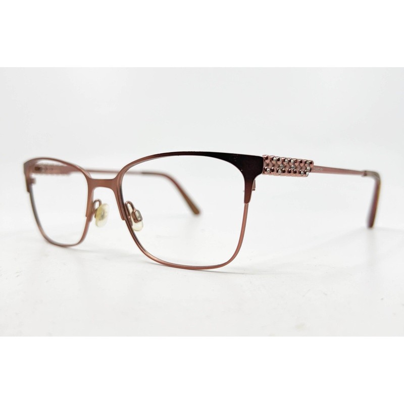 Bebe BB5155 Rose Gold Eyeglasses Frames 53-16-140 Womens Cat Eye Crystal Accents