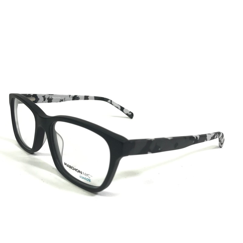 Marchon NYC Kids Eyeglasses Frames TREVOR 001 Black Grey Square 49-16-130 gallery