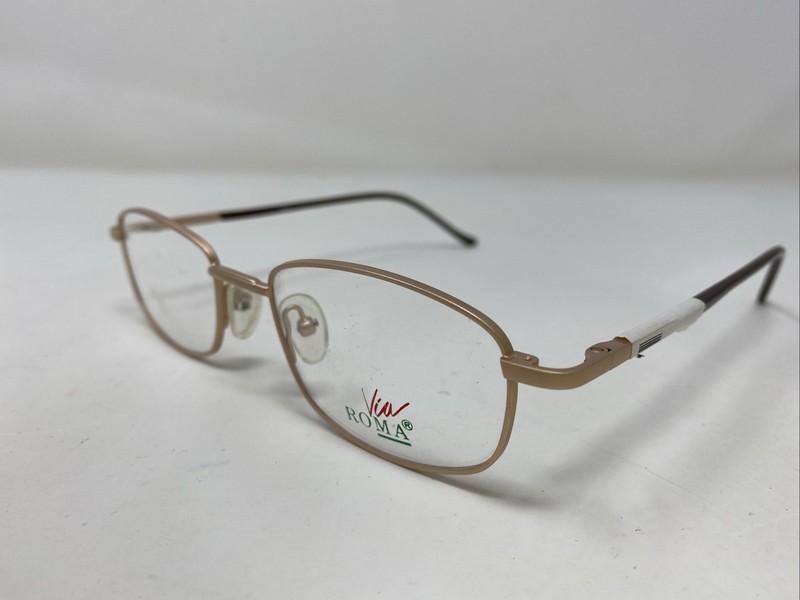 Via Roma VR510 MATTE GOLD 48-18-140 Metal Full Rim Eyeglasses Frame VO15 gallery