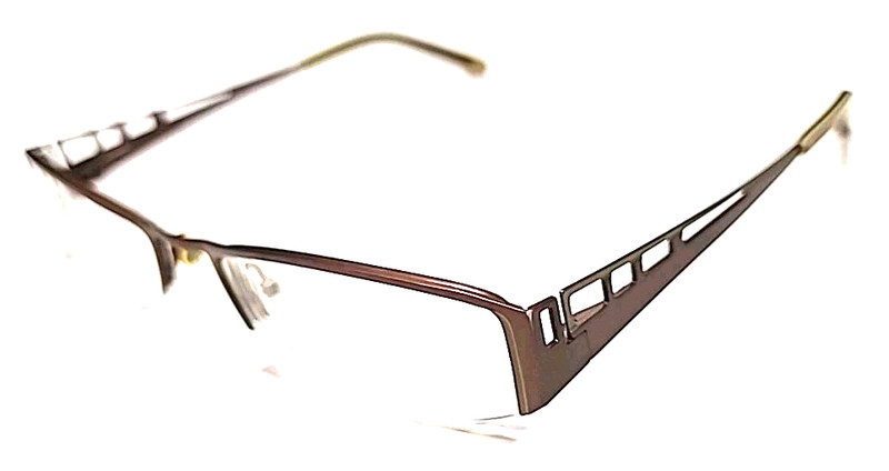 Cinzia Scott Harris Europa CIN 208 Vintage Brown Half Rim Eyeglasses 53-19 135