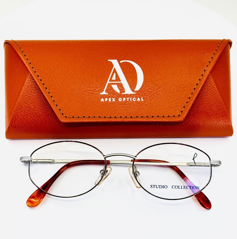 NEW ADVANTAGE EYEWEAR OS 5 AMBER Tortoise Silver Oval Eyeglasses 50-19-135 B:35