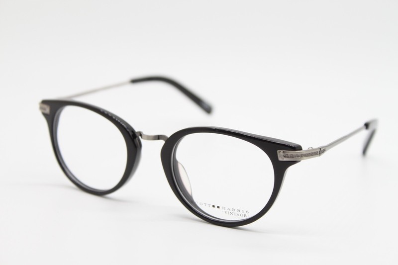 NEW SCOTT HARRIS VINTAGE V-22 C1 BLACK AUTHENTIC EYEGLASSES 46-20