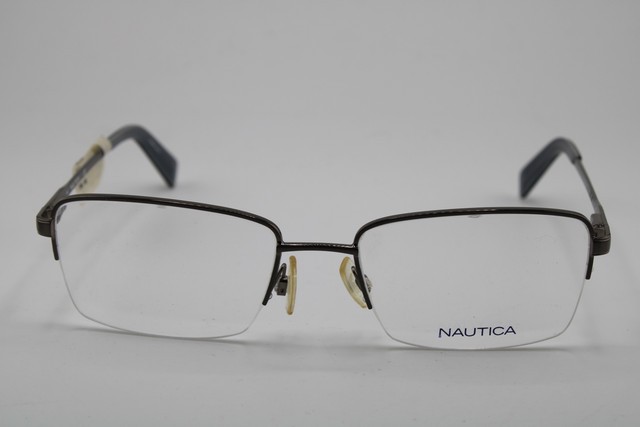 NEW NAUTICA N7259 027 GUNMETAL BLUE HORN AUTHENTIC EYEGLASSES 55-19 gallery