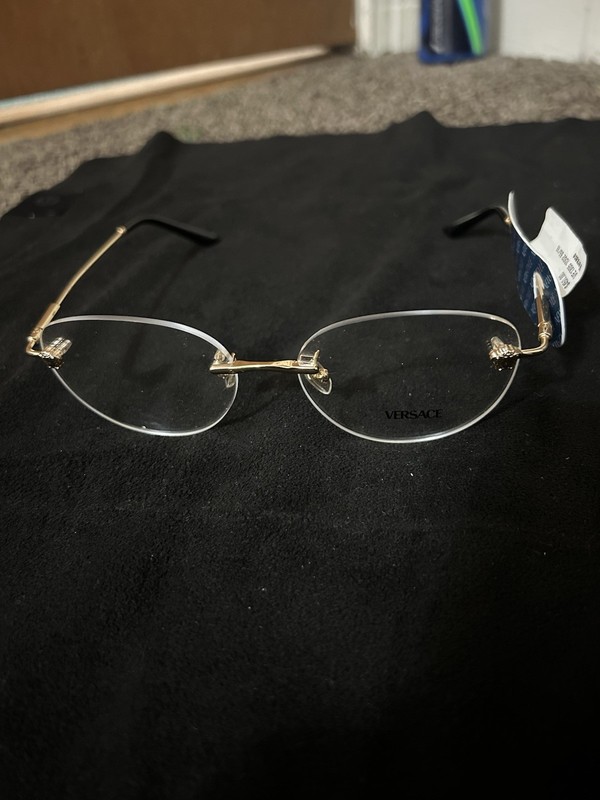 New VERSACE Eyeglasses MOD. 1305 1002 55-16 140 Shiny Gold Rimless Frames gallery