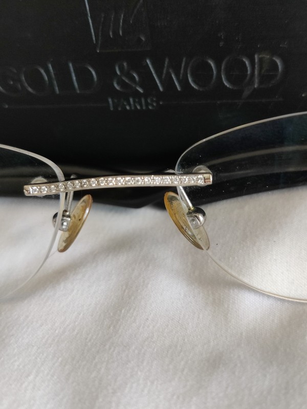 Gold & Wood Paris Horn Rimless Eyeglasses Diamond Accent gallery