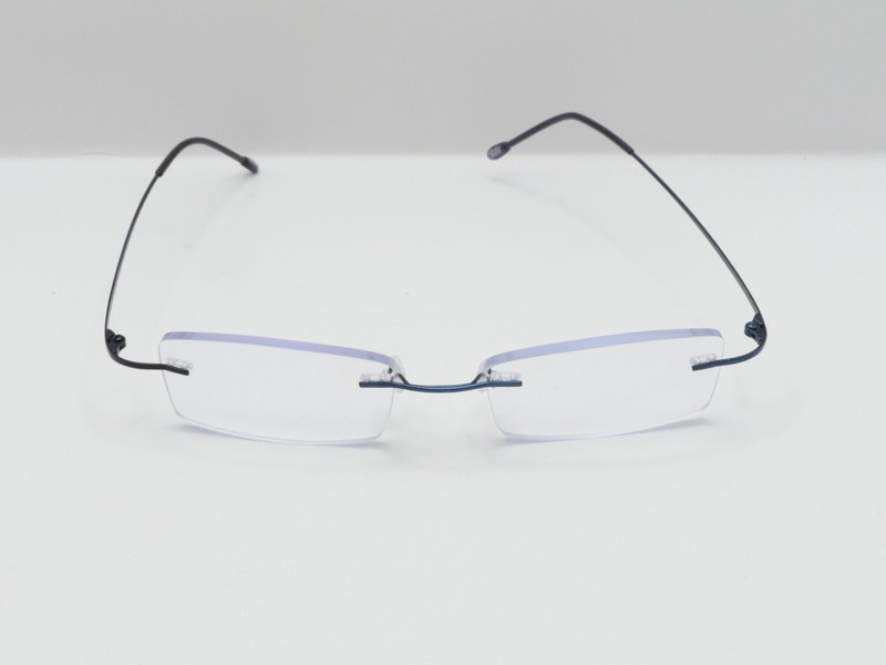 OTTOTO THOM RIMLESS RECTANGULAR EYEGLASS FRAMES C6 BLUE 17-145 NEW*