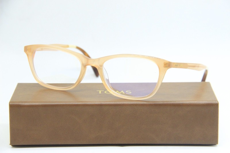 NEW TOMS CANDACE 10011976 PEACH BROWN AUTHENTIC EYEGLASSES W/CASE 51-19