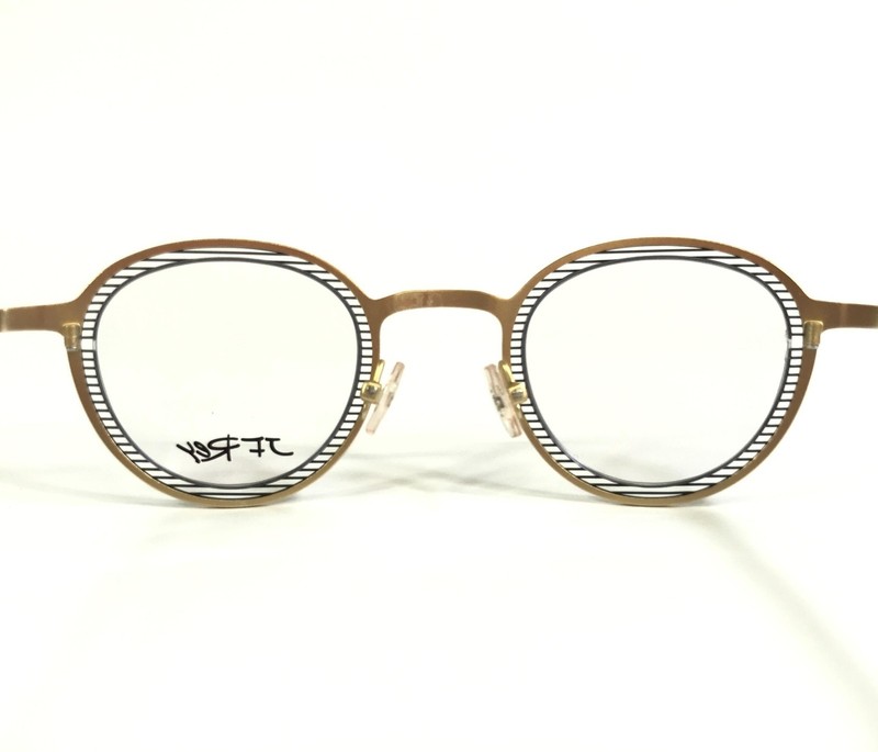 JF Rey Eyeglasses Frames JF2704 5505 Gold Gunmetal Matte Round 46-21-146 gallery