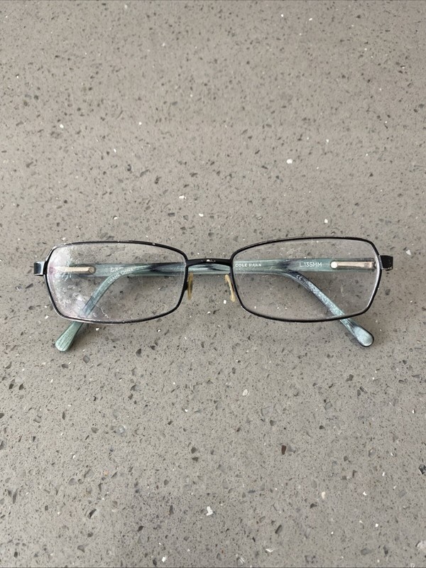 COLE HAAN CH1022 II Eyeglasses Frames ONLY 53-16-135 Black/Blue Teal Marble