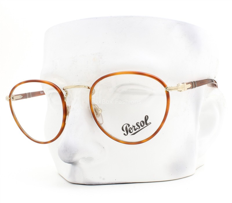 Persol Eyeglasses PO2410-V-J 1096 Glasses Brown Tortoise Pale Gold 49mm No Case
