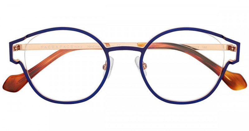 NEW FACE A FACE MALLET 1 933 BLUE GOLD TITANIUM AUTHENTIC EYEGLASSES 48-19 JAPAN gallery
