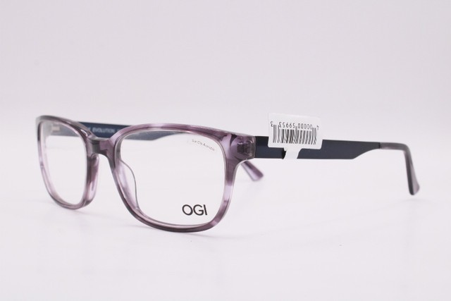 NEW OGI EVOLUTION 9219/1968 GREY HORN BLUE GUNMETAL AUTHENTIC EYEGLASSES 54-20
