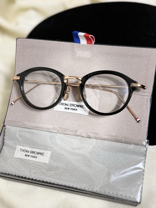 MINT 🌺 Thom Browne TB-011 46 Eyeglasses Black Gold Acetate Titanium 46□21-150