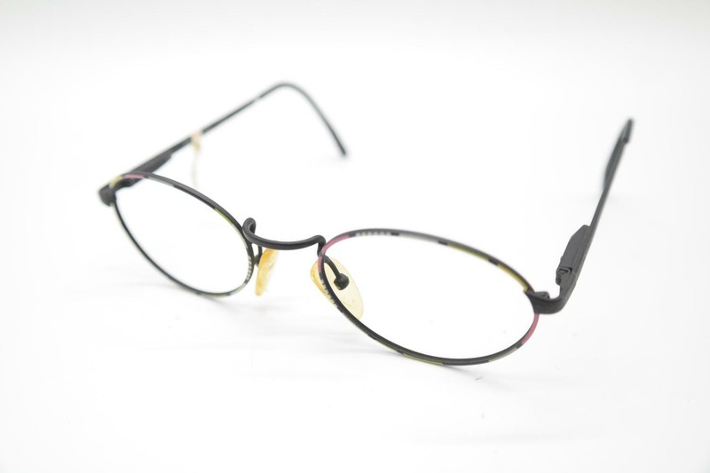 Italian Design Andrea Multicolored Black Oval Glasses Frame New gallery