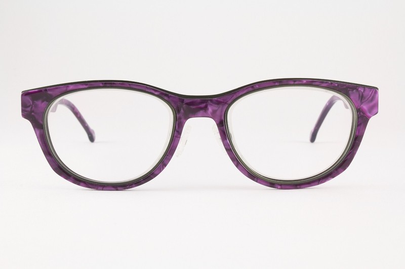Rare Authentic LA Eyeworks JARVIS 120569 48mm Purple Marble Green Cat Eye Japan