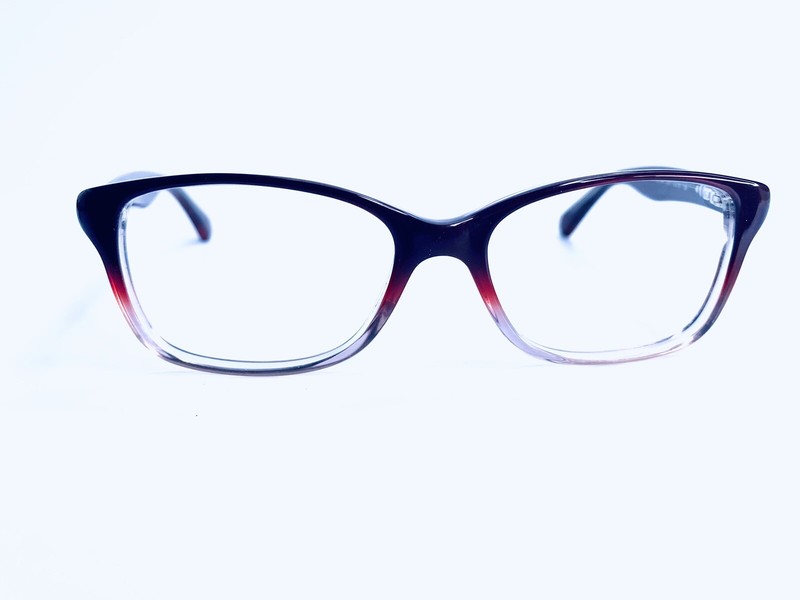 Dolce & Gabbana Burgundy Clear Ombre Full Rim Eyeglasses DD1246 2601 52 16 135