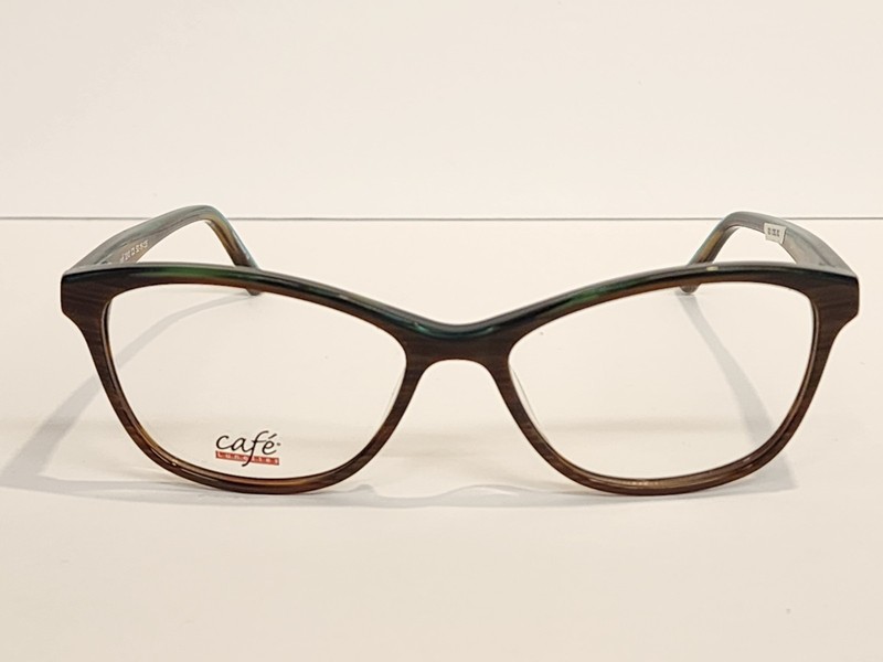 CAFE LUNETTES 3243 C3 Brown/Teal Womens Cat Eye Eyeglasses 52-16-135
