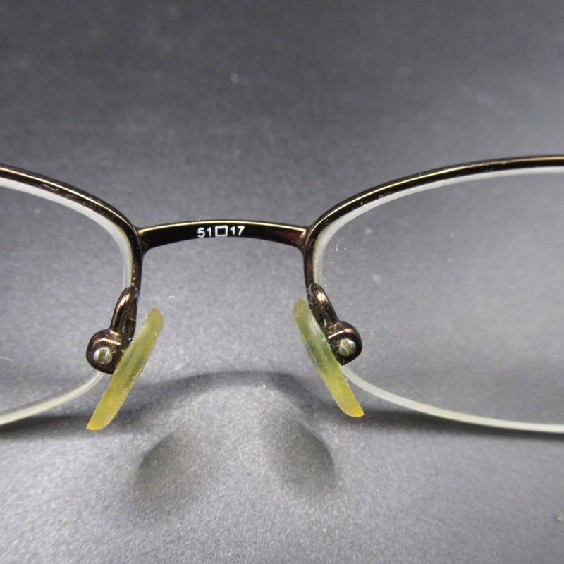 Sally Hansen Sally 14 Semi-Rimless Eyeglass Frames Gold Brown 51-17-135 gallery