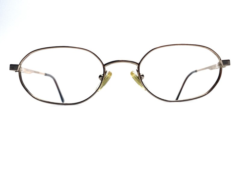 VTG Brooks Brothers Gold Oval Metal Glasses Italy B.B 242 1050 48 19 135
