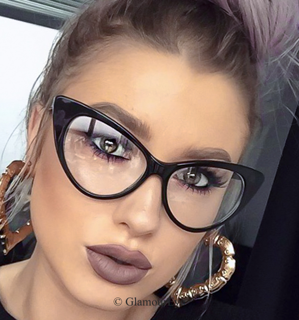 Big Cat Eye Rockabilly PinUp Hot Secretary Nikita Large Eyeglasses Frames 1377 L