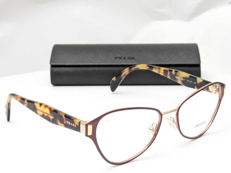 Prada VPR 58U TY7-1O1 Top Bordeaux/Gold Women’s Eyeglasses Frames 53-17-140