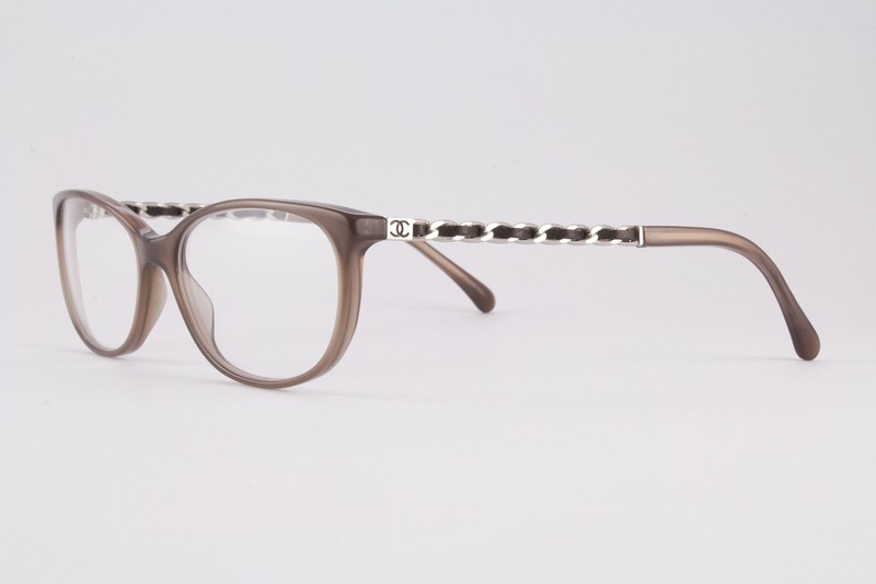 Rare Authentic Chanel 3221-Q c.819 53mm Gray Brown Silver Cat Eye Frames Italy gallery