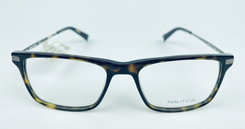 Nautica N8134 206 Dark Tortoise Rectangular Unisex Full Rim Eyeglasses 54-18-145