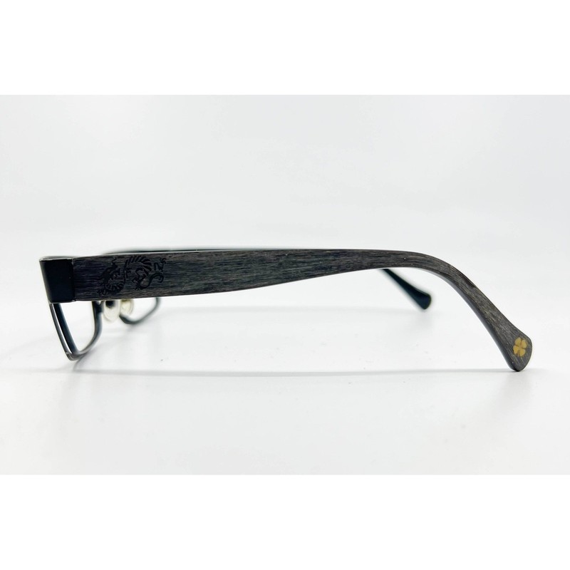 Lucky Brand Eyeglasses Mens Black Wood Grain Dragon Rectangular 53-17-140 gallery