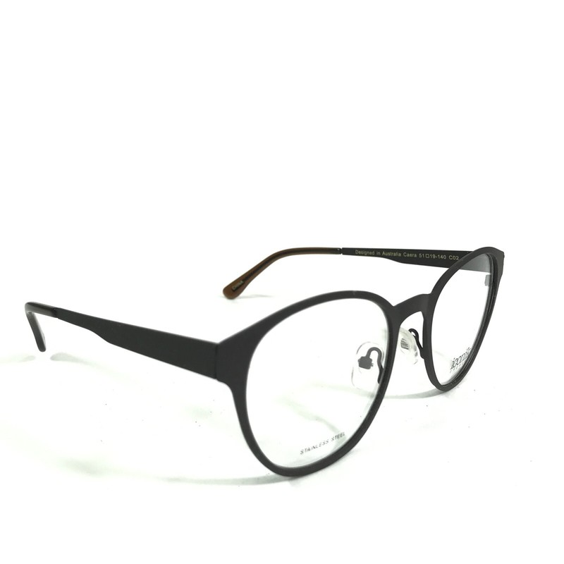 Iconik Eyeglasses Frames Caera C02 Brown Round Full Rim 51-19-140 gallery