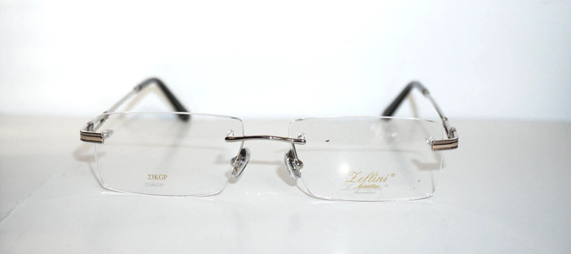Zellini Lunettes ZL1306 C2 23KGP White Gold Plated Rimless Eyeglasses 57-18-145