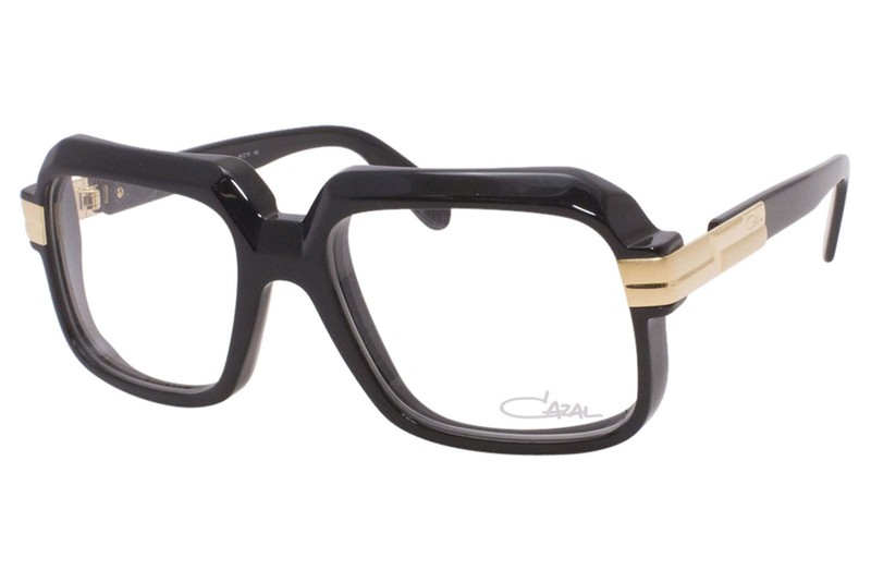 Cazal Legends Eyeglasses 607 001 Black /Gold Square Optical Frame 56-mm