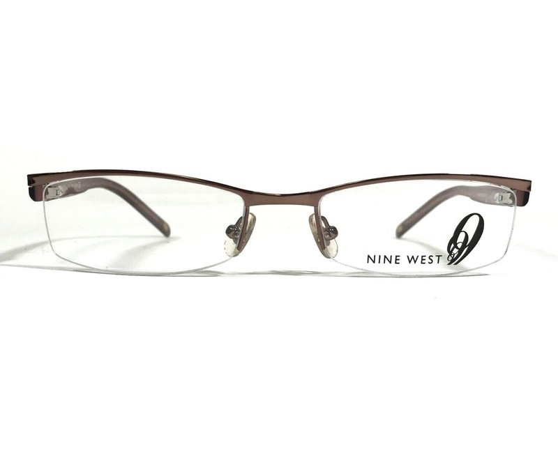 Nine West Eyeglasses Frames 416 0EQ6 Brown Rectangular Half Rim 51-18-130