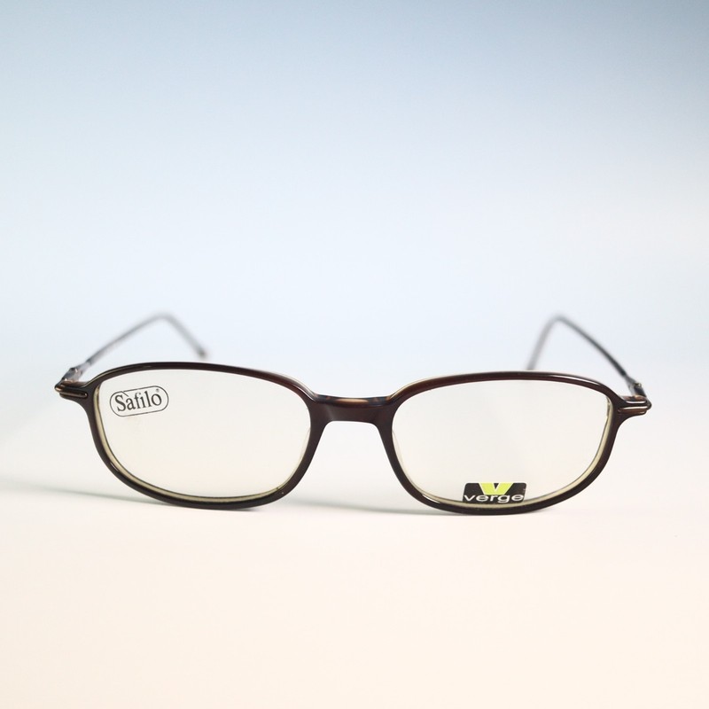 SAFILO verge TEK C4M 50-17 135 slim frame eyeglasses glasses brown Full Rim N6