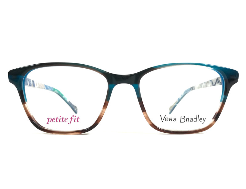 Vera Bradley Petite Eyeglasses Frames Denise Santiago SGO Brown Blue 50-16-135