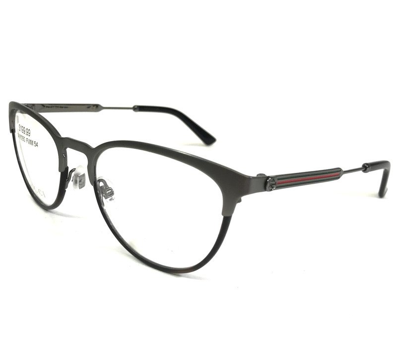 Gucci Eyeglasses Frames GG0134O 012 Brown Grey Round Green Red Striped 54-19-140