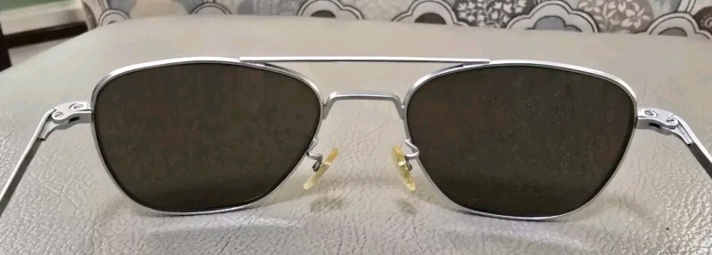 Randolph Engineering Vintage Sunglasses Frame Only 5 1/2 Chrome Pilot USA 52 mm gallery
