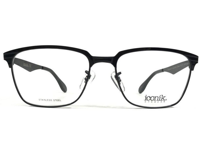 Iconik Eyeglasses Frames Chase C01 Black Square Full Rim 56-17-140